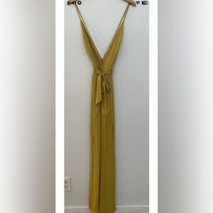 Miss Avenue Wide Leg Jumpsuit Women’s Mustard Yellow  Summer Glam Size S